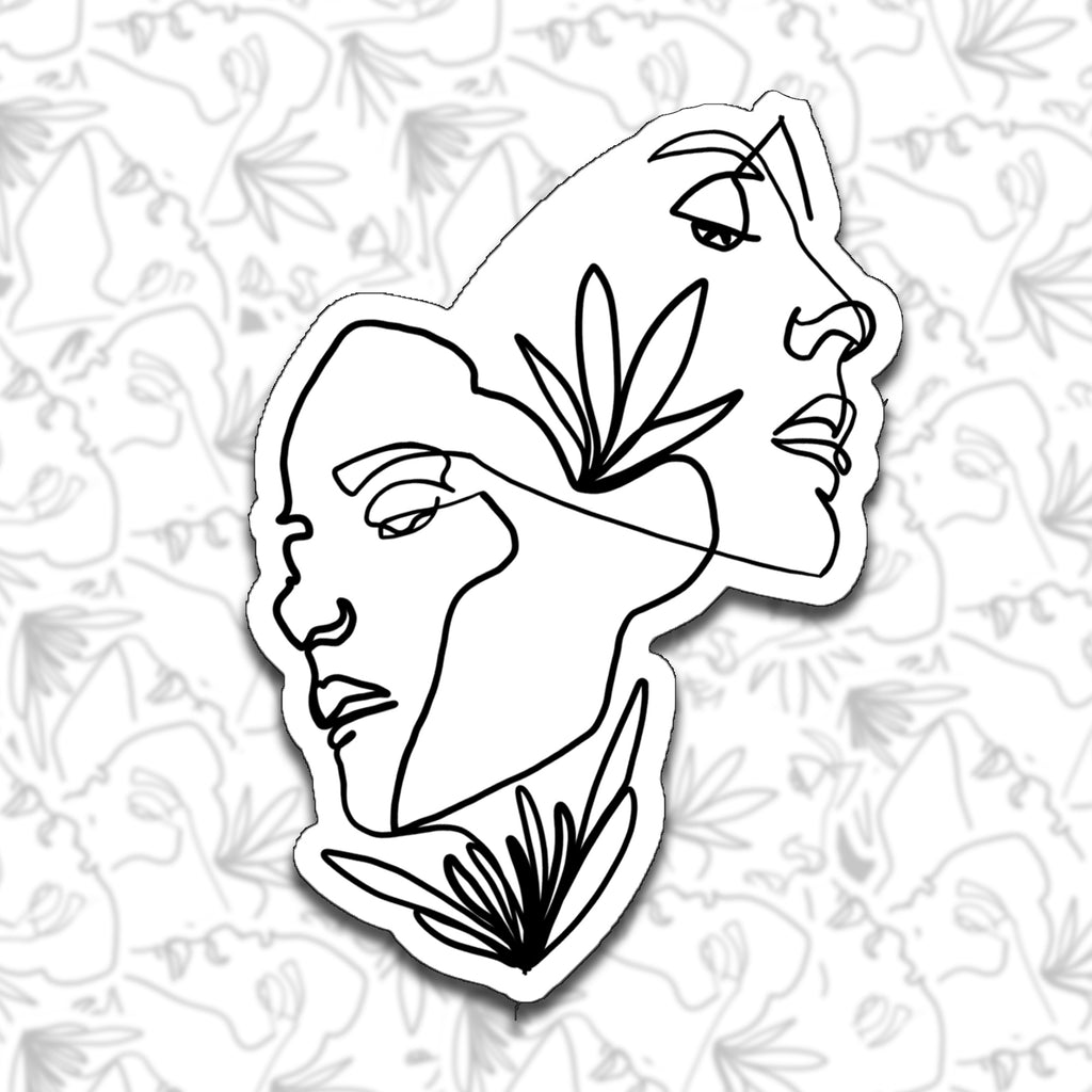 2 Face Sticker Vector Dual Face Line Sticker – BOBBYK